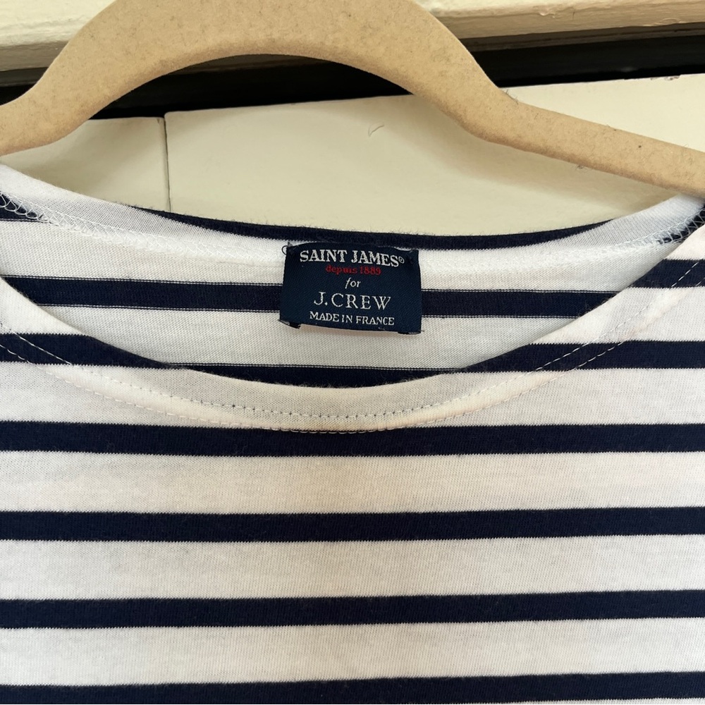 Saint James for J. Crew Striped Cotton Shirt Long Sleeve - Picture 3 of 3